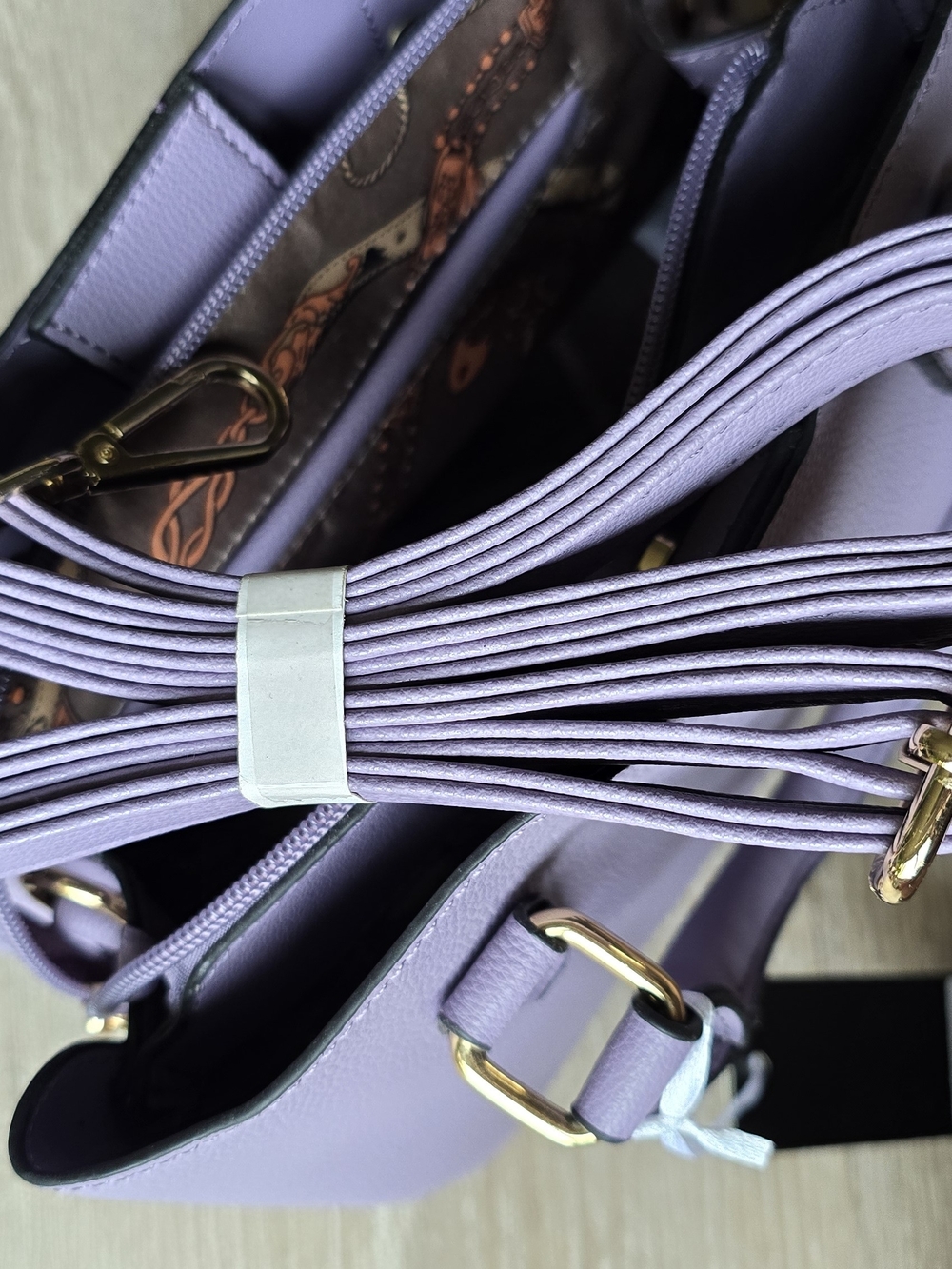 Lavender Structured Satchel Handbag - Picture 7 of 8